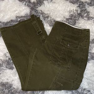 The Limited Army Green Cropped Pants Size 8